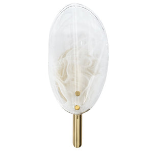 Jamie Young Co. Magnolia Smoked Glass Petal Wall Sconce with Antiqued Brass Stem for Bedroom or Bath White 4MAGN-SCWH