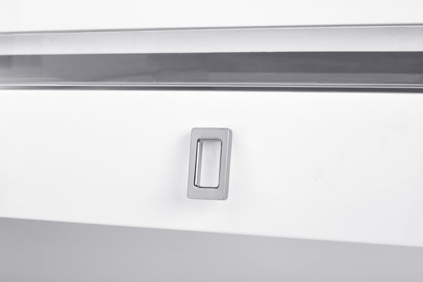 Pasargad Home Firenze Lacquer & Lucite Desk – Modern White Workspace With Storage Drawers White Lacquer & Lucite Re-3535