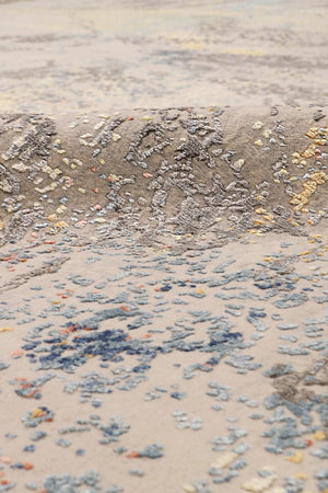 Pasargad Home Modern Hand-knotted Area Rug – Elegant Abstract Design In Premium Viscose Silk & Wool   Prj-15c 9x12