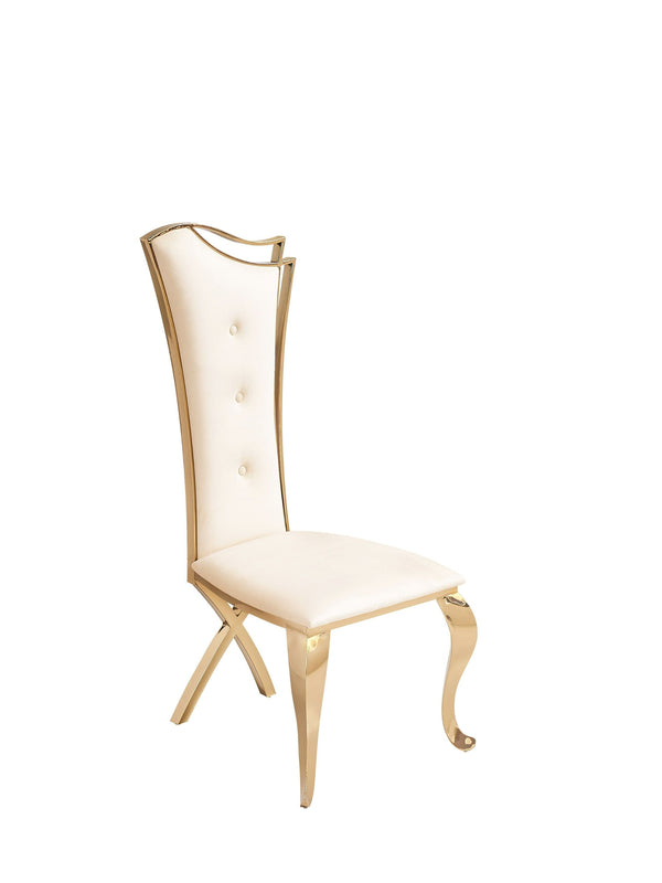VIG Furniture Modrest Bonnie - Modern Beige Velvet & Champagne Gold Dining Chair (Set of 2) VGZA-Y906-BGE-GLD