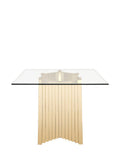 VIG Furniture Modrest Buquet - Glam Glass + Champagne Gold Rectangular Dining Table VGZA-T124-GLD