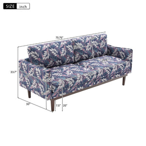 English Elm Modern Chenille Loveseat with Pocket Spring Cushions and Rubberwood Legs for Living Room Blue N763P347228C