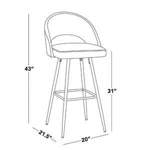 English Elm Fixed-height Metal Frame Barstools with Upholstered Seats and Geometric Footrest Set of 2 Black,Cream B202S01937