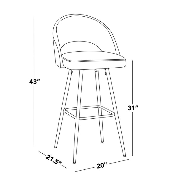 English Elm Fixed-height Metal Frame Barstools with Upholstered Seats and Geometric Footrest Set of 2 Black,Cream B202S01937