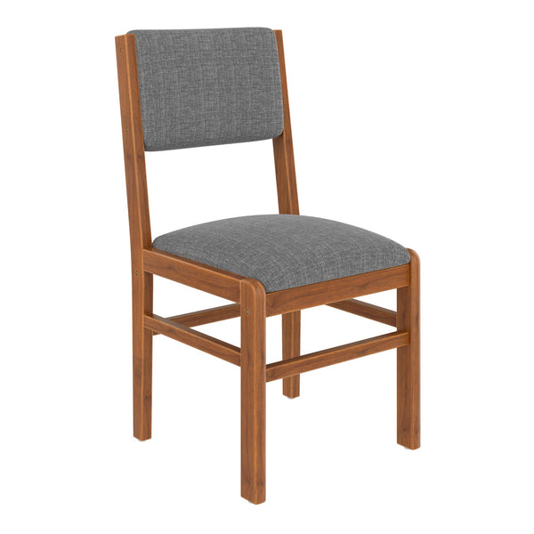 English Elm 5-Piece Counter Height Dining Set with Faux Marble Top and Upholstered Seats, Mid-Century Pub Charm Brown+Gray N752S000017D