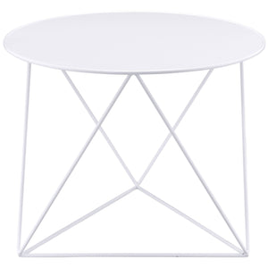 English Elm White Modern Geometric Metal Accent Table for Small Spaces — Durable Powder-Coated Scratch-Resistant Design B062P186454