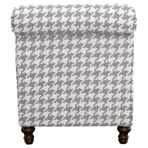 English Elm Danforth Overscaled Houndstooth Upholstered High Back Accent Chair with Pleated Arms & Turned Legs Grey B062P340748
