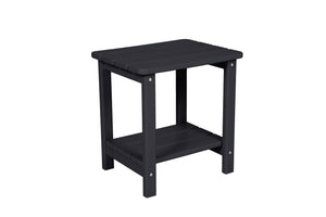 English Elm Folding Adirondack Chair Set with Side Table, Weatherproof HDPE Wood-Grain Finish, Cup Holder, 350lb Capacity Black W2103P254643