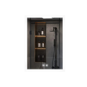 English Elm Mesa Aluminum Led Medicine Cabinet with Defogger Soft Close Mirror Bathroom Spa B2731P478357