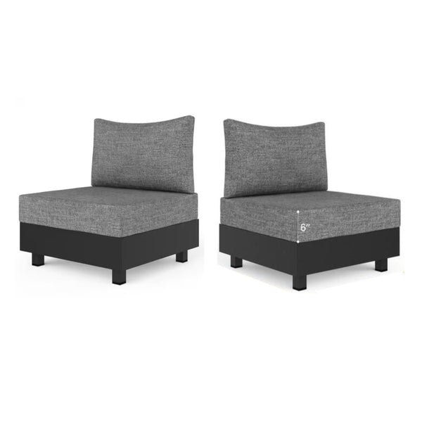 English Elm 2-piece Aluminum Modular Outdoor Chair Set with Olefin Cushions for Patio or Balcony B082P455167