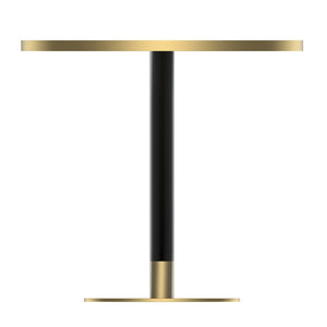 English Elm Round Tulip Bistro Table Faux Marble Top Gold Pedestal Base for Small Dining Spaces W3316P421502