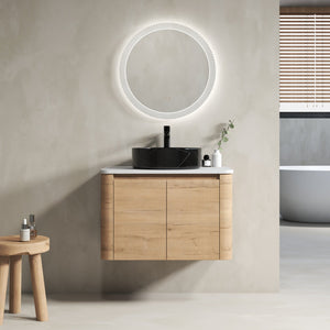 English Elm 30'' Wall-Mounted Bathroom Vanity With Ceramic Sink, Soft-Close Doors & Sleek Modern Design W999S00391