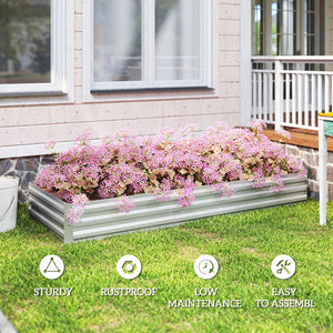 English Elm Outsunny Galvanized Steel Raised Garden Bed Rust Resistant Outdoor Planter Box W2225P485540