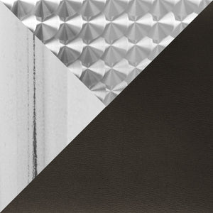 English Elm Bistro Square-Ale Adjustable 3-Piece Bar Set by LumiSource — Silver Chrome Frame, Brown PVC Seats, Modern Comfort B202S01476