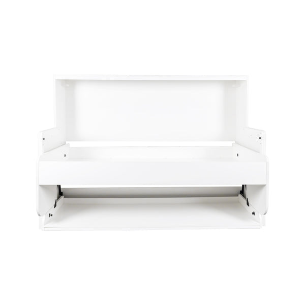 English Elm Murphy Space-Saving Bed with Built-In Desk — Foldaway Horizontal or Vertical Cabinet for Small Rooms W331S00149