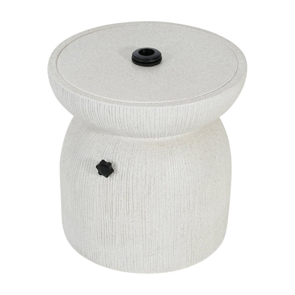 English Elm Odelia Mgo Patio Umbrella Base with Marble Finish Doubles as Outdoor Side Table N775P362772W