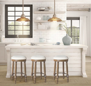English Elm AGODY 26" Counter Height Swivel Bar Stools Set of 2 with Upholstered Seats and Sturdy Rubberwood Frame Light Oak W2170P208102