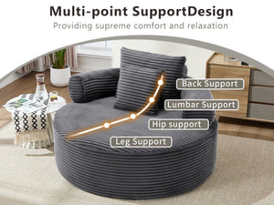 English Elm Round Sectional Sleeper Sofa Memory Foam Cloud Couch for Contemporary Living Spaces W3224P444274