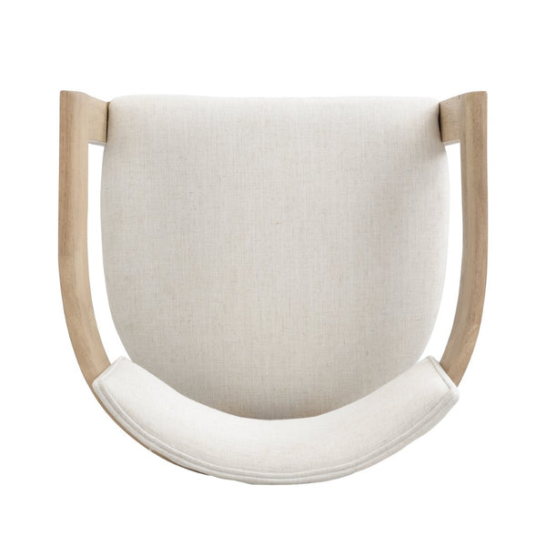 English Elm 30" Rubberwood Upholstered Barstools with Arms Mid-century Style for Kitchen Island Set of 2 Beige,Light Ash N771P361772A