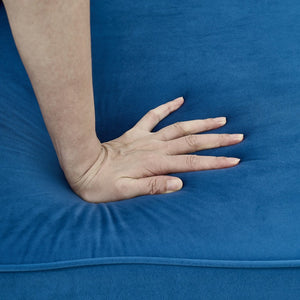 English Elm 85"chesterfield Velvet Sofa Tufted Roll Arms Nailhead Trim Mid-century 3 Seat Blue W3373S00069