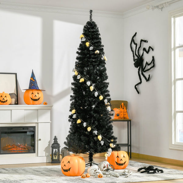English Elm Homcom 7Ft Slim Pencil Christmas Tree - Unlit Douglas Fir With 818 Tips For Modern Holiday Décor W2225P229377
