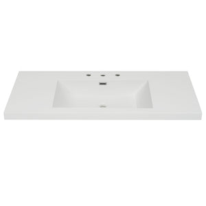 English Elm Christopher Knight Home® - 48" 47.25" Resin Vanity Top Bright White with 3-Hole 8" Faucet Prep, Overflow, Durable Drop-In/Undermount N759P337622K