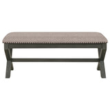 OSP Home Furnishings Monte Carlo Bench Grey, Antique Grey base