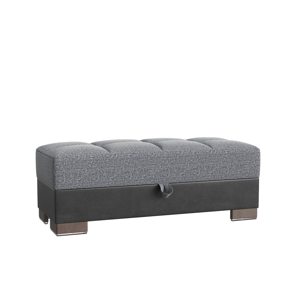 English Elm PrimeNest NimbusFlow Upholstered Ottoman with Storage and Click-Clack Tech, Compact Chenille Seating Blue B030P280975