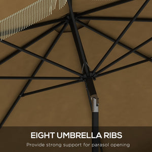 English Elm Outsunny 9Ft Ruffled Patio Umbrella With Crank & Tilt, Stylish Sunshade For Gardens, Decks & Pools W2225P200641-GIGA