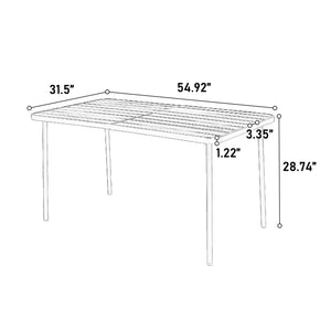 English Elm 7-Piece Patio Dining Set With Comfortable Chairs, Steel Table For Outdoor & Indoor Entertaining W640S00049