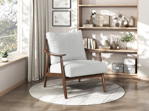 English Elm Modern Plush Accent Chair with Solid Wood Frame, Mid-Century Contemporary Armchair for Cozy Living Rooms and Lounges Beige 31.5 L x 25.25 W x 19.75 H B011P287546