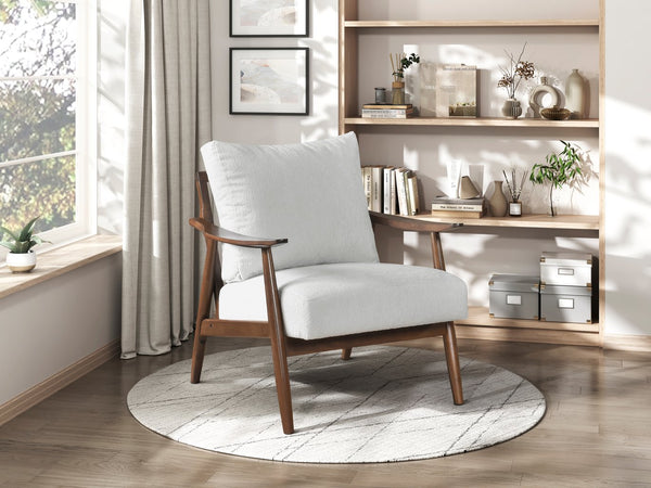 English Elm Modern Plush Accent Chair with Solid Wood Frame, Mid-Century Contemporary Armchair for Cozy Living Rooms and Lounges Beige 31.5 L x 25.25 W x 19.75 H B011P287546
