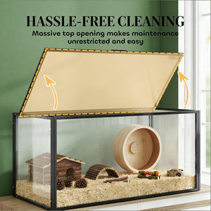 English Elm Small Animal Acrylic Habitat with Steel Frame Clear Walls for Hamsters Gerbils Rats T3971P481473