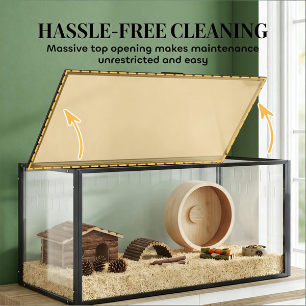 English Elm Small Animal Acrylic Habitat with Steel Frame Clear Walls for Hamsters Gerbils Rats T3971P481473