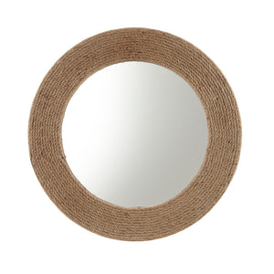 JLA Home Madison Park - Natural Jute Rope Round Wall Mirror 26" — Layered Coastal Texture, Lightweight, Easy D-Ring Mounting for Farmhouse & Boho Spaces MP95F-0267
