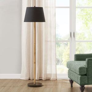 Martha Stewart Nassau MT Lily Pond Metal Bamboo Floor Lamp 60"H MT154-0071 Black/Natural