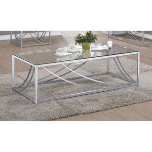 English Elm Brianne Modern Glass Coffee Table With Chrome Metal Legs - Stylish, Durable, And Easy To Assemble B062P328638