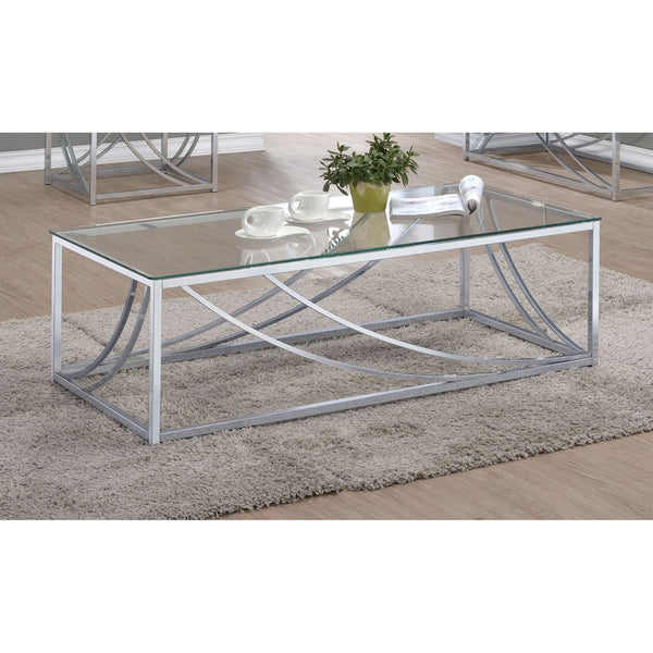 English Elm Brianne Modern Glass Coffee Table With Chrome Metal Legs - Stylish, Durable, And Easy To Assemble B062P328638