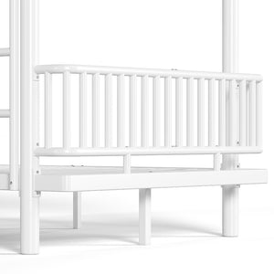 English Elm Twin Over Metal Bunk Bed with Led Lights Usb Ports Drawers and Sofa Conversion Light White W5305S00071