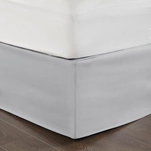 JLA Home Madison Park - Wrap Around Adjustable Bedskirt with 26" Drop, Non-Slip Band, Wrinkle-Resistant Fit for Neat Beds Grey MP11-5366