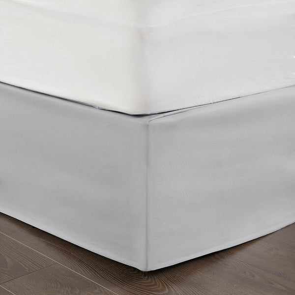 JLA Home Madison Park - Wrap Around Adjustable Bedskirt with 26" Drop, Non-Slip Band, Wrinkle-Resistant Fit for Neat Beds Grey MP11-5366
