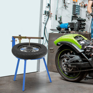 English Elm Motorcycle Tire Changing Stand with Steel Frame Bead Popper for Garage or Track T3971P412693