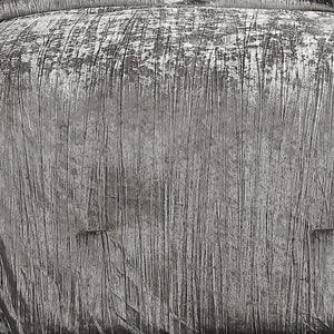 English Elm Turin Silver Crinkle Velvet 2-Piece Twin Set with Brushed Polyester Backing and Coordinating Sham B340P341988