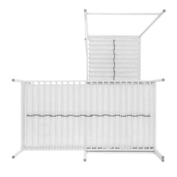 Devan Modern L-Shape Bunk Bed with Fun Cut-Out Panels - Space-Saving Design in White & Terracotta