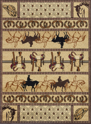 English Elm Tribes Beige Southwest Area Rug 7'10" X 10'3" - Durable, Soft, Stain-Resistant, Ideal For Homes B186P181012-GIGA