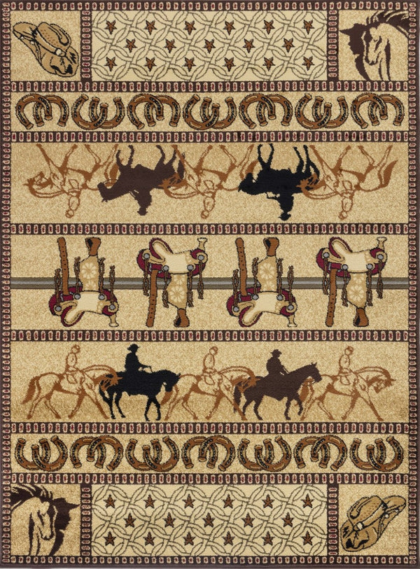 English Elm Tribes Beige Southwest Area Rug 7'10" X 10'3" - Durable, Soft, Stain-Resistant, Ideal For Homes B186P181012-GIGA