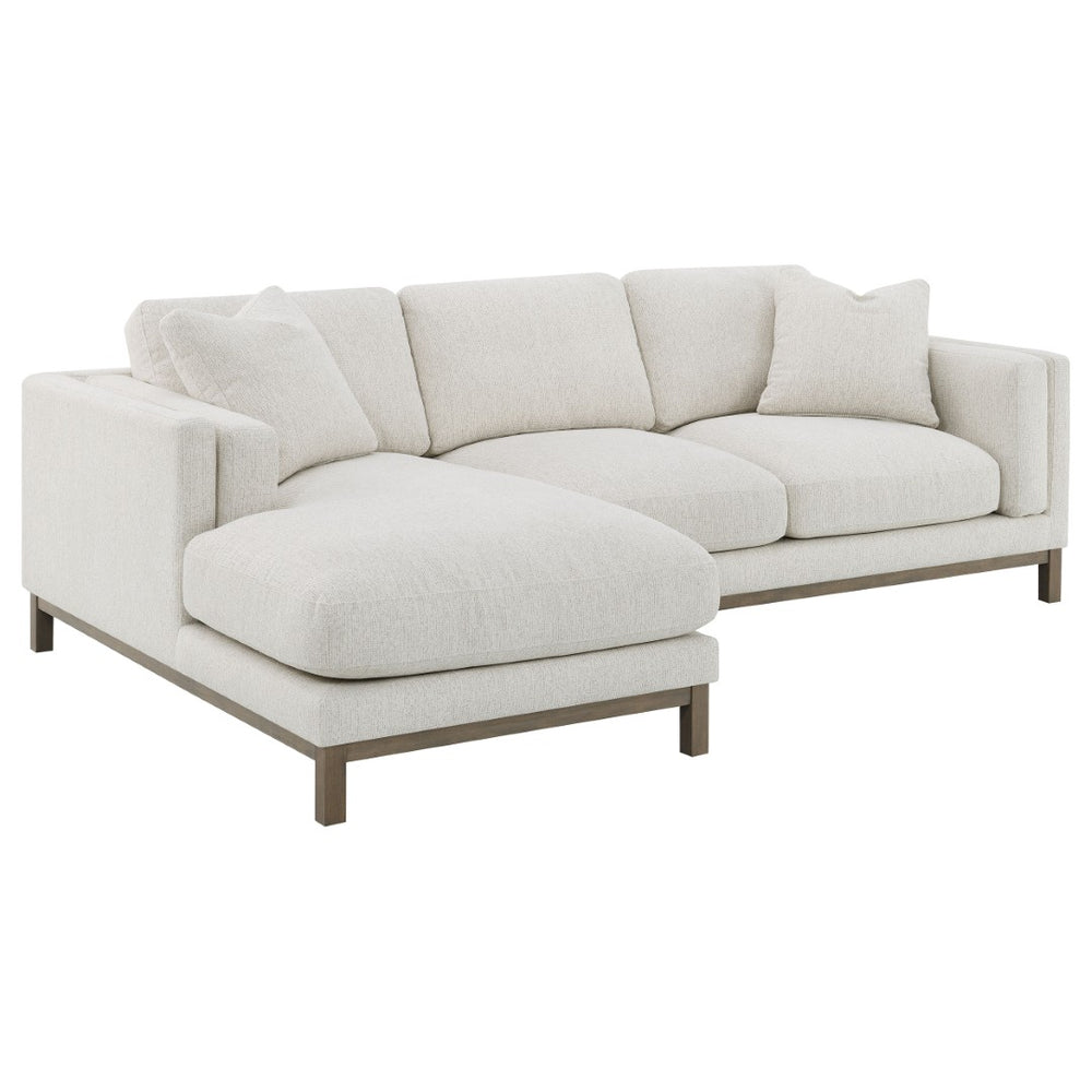 English Elm O'brien Sectional with Chaise Plush Sand Fabric Contemporary Living Room Sofa B062S01529
