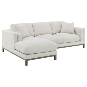 English Elm O'brien Sectional with Chaise Plush Sand Fabric Contemporary Living Room Sofa B062S01529