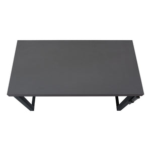 English Elm Computer Desk, Adjustable Height 29.5"-48", Sleek Grey Laminate & Black Metal For Modern Workspaces B2710P219895