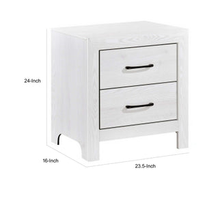 English Elm Eby White 2 Drawer Nightstand with Black Nickel Pulls for Modern Bedroom B056P416878